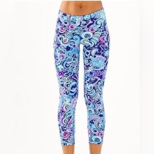 Lilly Pulitzer Luxletic Cosmic Kismet Midi Leggings Cosmic Kismet Size SMALL EUC
